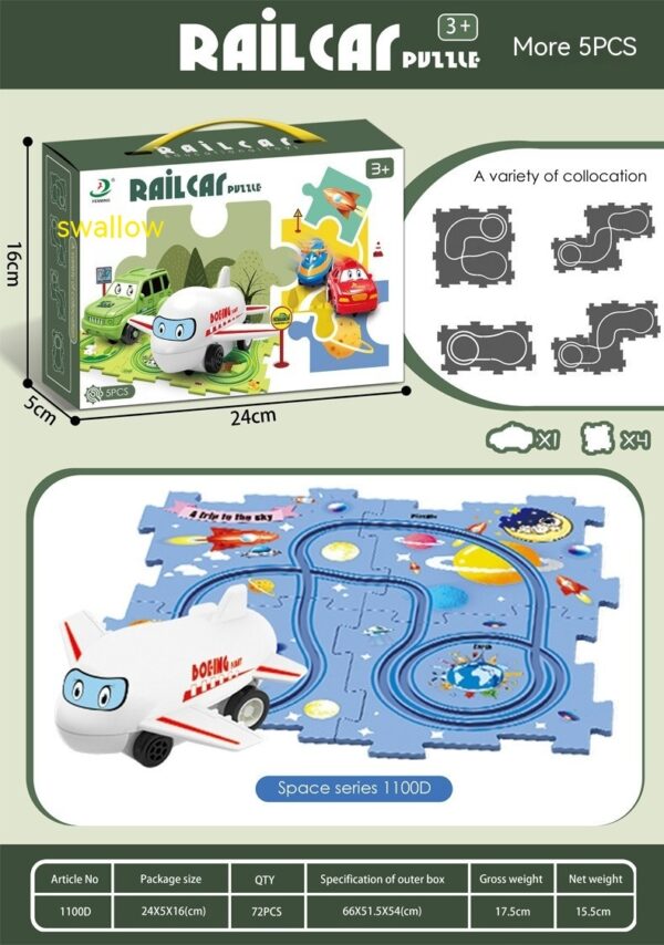 Children Puzzle Electric Railroad Speeder DIY Assembly Electric Car Automatic Rail City Scene Construction Education Toy Gift - Image 10