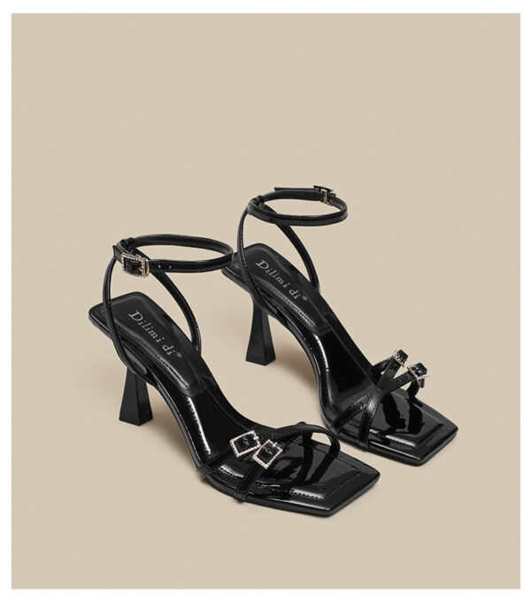 Women's Elegant Chunky Heel Ankle-strap High Heels - Image 10