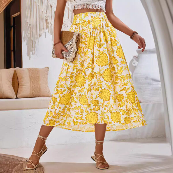 European And American Hot Print Casual Waist Tight Fresh Air Skirt - Image 2