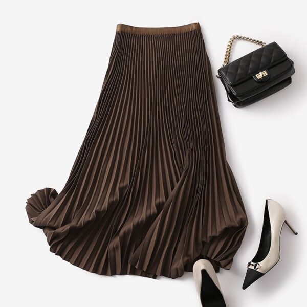 High Waist Drooping Pleated Skirt Autumn Slimming Skirt - Image 7