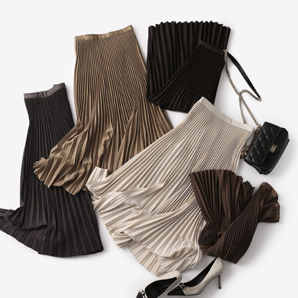 High Waist Drooping Pleated Skirt Autumn Slimming Skirt - Image 2
