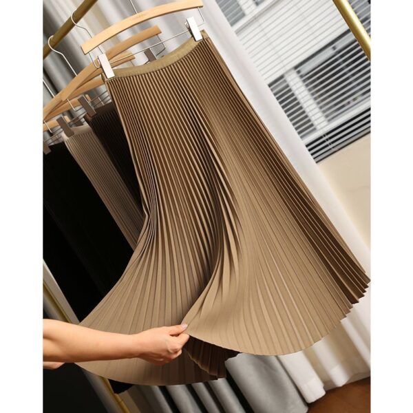 High Waist Drooping Pleated Skirt Autumn Slimming Skirt - Image 3
