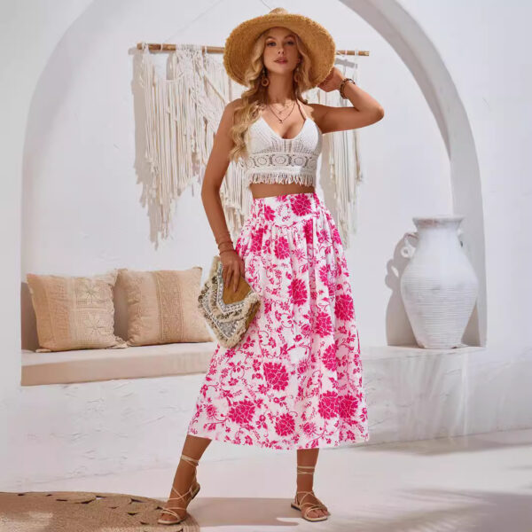 European And American Hot Print Casual Waist Tight Fresh Air Skirt - Image 3
