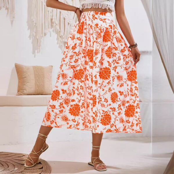 European And American Hot Print Casual Waist Tight Fresh Air Skirt - Image 4